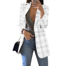 Chic Women's Checked Blazer with Contemporary Design