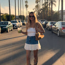 Women's Ruffled Hem Denim Skirt - Chic Style