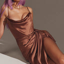 Figure-Flattering Satin Cocktail Dress for Women