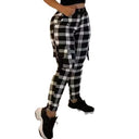 Checkered Pattern Women's Cargo Pants