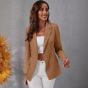 Chic Double Button Blazer with Side Pockets