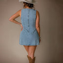 Chic Women's Denim Dress with Pockets