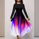 Chic Maxi Dress with Gradient Design and Long Sleeves