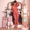 Festive Long Sleeve Christmas Jumpsuit for Women