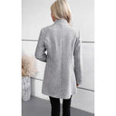 Chic Knitted Blazer with Lapel Collar and Ribbed Texture