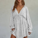 V-Neck Evening Dress with Ruffle Accents for Women