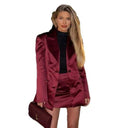 Satin Blazer and Mini Skirt Set for Women
