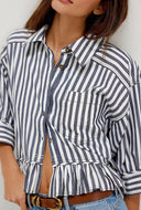 Ruffled Hem Women's Casual Blouse