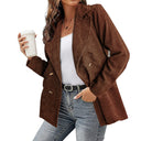 Chic Faux Leather Blazer with Double Quilted Collar