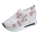 Floral Embroidered Women's Sneakers with Traction Sole