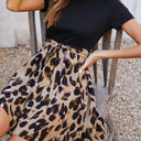 Chic Leopard Print Wrap Waist Dress
