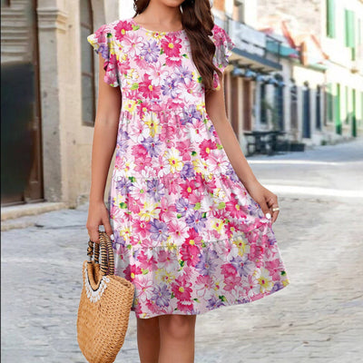 Floral Ruffle Summer Dress for Women