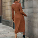 Chic Women's Shirt Dress with Button Placket and Waist Belt