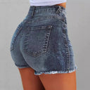 High-Waisted Frayed Hem Denim Shorts for Women