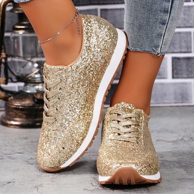 Glittering Women's Sneakers with Flexible Sole