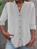 Stylish Women's Striped Button-Down Blouse
