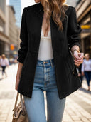 Chic Women's Houndstooth Blazer with Classic Design
