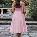Chic Midi Dress with Bustier and Flared Skirt