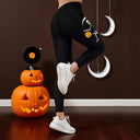 Trendy High-Waisted Skull Print Leggings