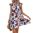 Floral Ruffle Women's Blouse Dress - Chic Style