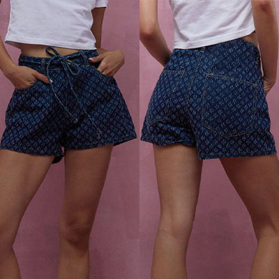 Adjustable Waist Denim Shorts for Women - Trendy Wash Style