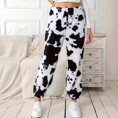 Trendy Cow Print Women's Trousers