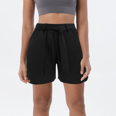Women's Stylish Pants with Elastic Waist and Side Tie