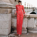 Women's High Collar Lace Dress – Fashion-Forward Elegance