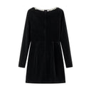 Women's Mini Dress with Crystal Neckline