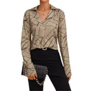 Geometric Print Women's Blouse Shirt