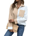 Chic Oversized Blouse with Contrast Patches