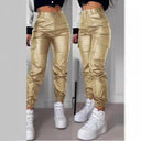 Stylish Women's Cargo Jogger Pants with Elastic Waist and Side Pockets