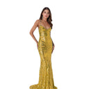 Sequin-Embellished V-Neck Evening Gown for Women