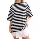 Wide Striped Oversized Women's Tee
