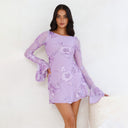 Floral Lace Minidress with Wide Sleeves