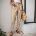 Women's Relaxed Fit Trousers with Elastic Waist and Handy Pockets