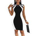 Stylish Women's Cocktail Dress with Bold Inserts