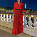 Women's Glittering Evening Dress with Stunning Bodice and Shimmering Skirt