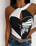 Chic Women's Bodysuit with Asymmetrical Cut