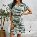 Women's Camouflage Ruffle Detail Dress