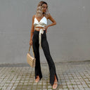 Women's Flared Leggings with Side Slit Design