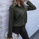 Chic Women's Blouse with Button Detail and Adjustable Hem