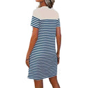 Fashionable Striped Women's Dress with Heart Appliqué