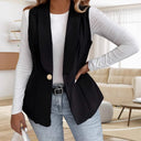 Chic Women's Blazer Jacket with Decorative Buttons