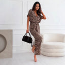 Chic Women's Safari Print Jumpsuit