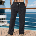 Adjustable Waist Pants with Side Pockets for Women