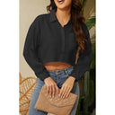 Chic Women's Cropped Blouse with Classic Collar