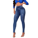 Women's High-Waist Jeans with Unique Button Design