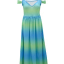 Chic Off-Shoulder Gradient Maxi Dress for Women