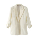 Chic Women's Blazer Jacket with Textured Fabric